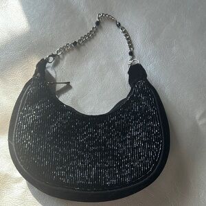 Liz Claiborne Black Mini Bag with Shimmery Texture